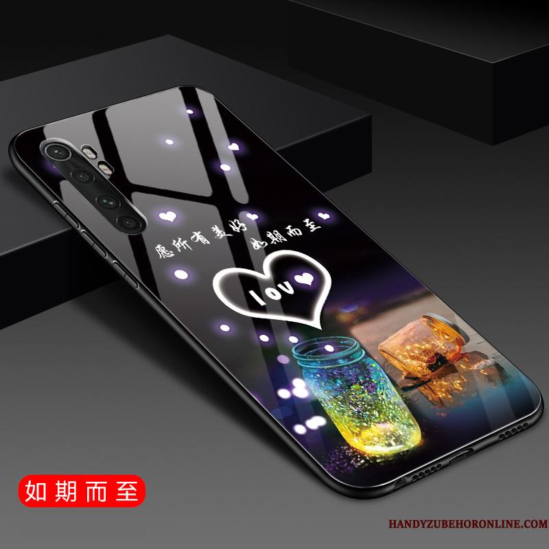 Xiaomi Mi Note 10 Lite Hård Telefon Etui Glas Cover Silikone Blød Lille Sektion