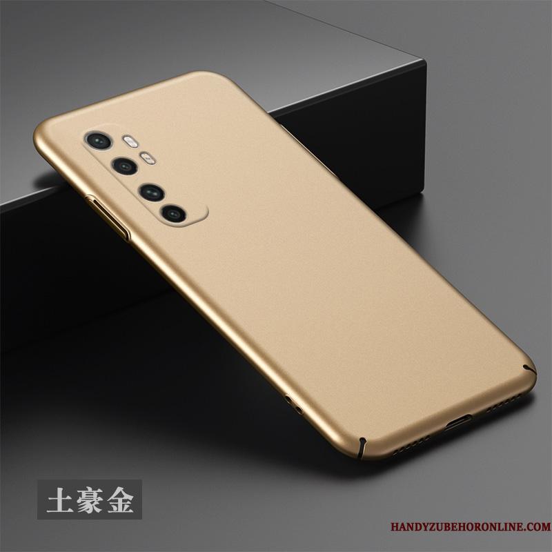 Xiaomi Mi Note 10 Lite Nubuck Guld Sort Simple Lille Sektion Etui Hård
