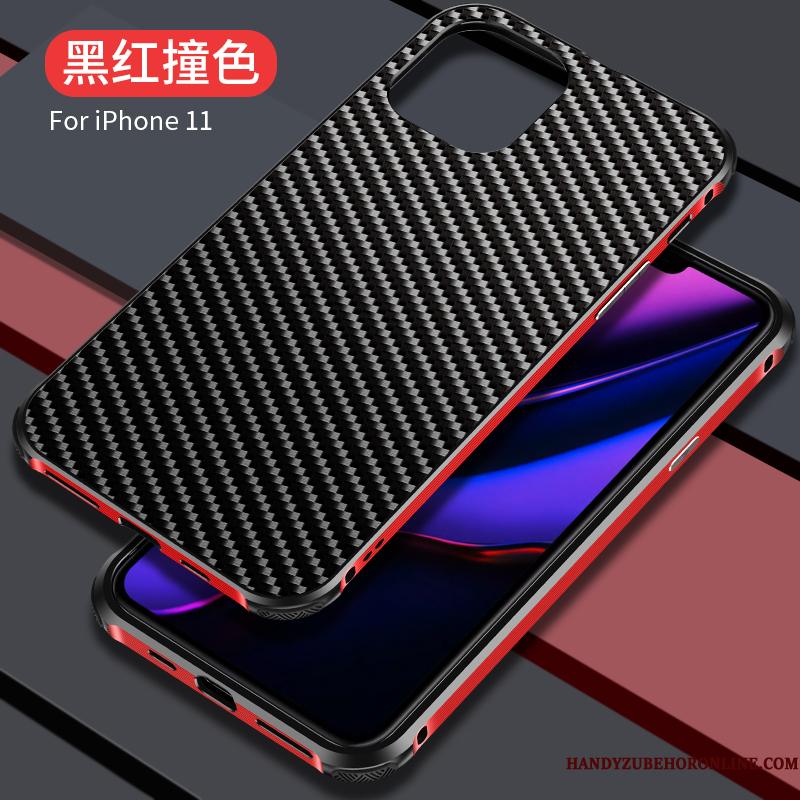 iPhone 11 Etui Alt Inklusive Business Metal Ramme Anti-fald Rød Cover