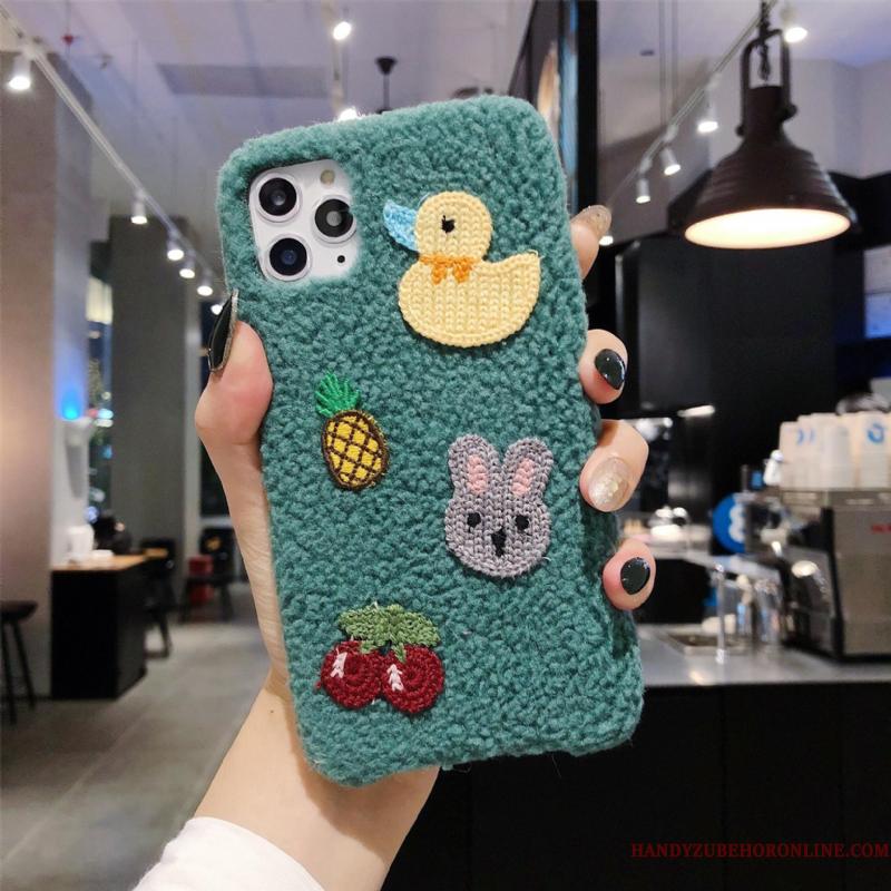 iPhone 11 Pro Etui Kreativ Net Red Kanin Ny Broderi And Lille Sektion
