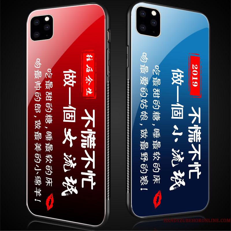 iPhone 11 Pro Etui Spejl Solid Farve Net Red Cover Beskyttelse Glas Rød