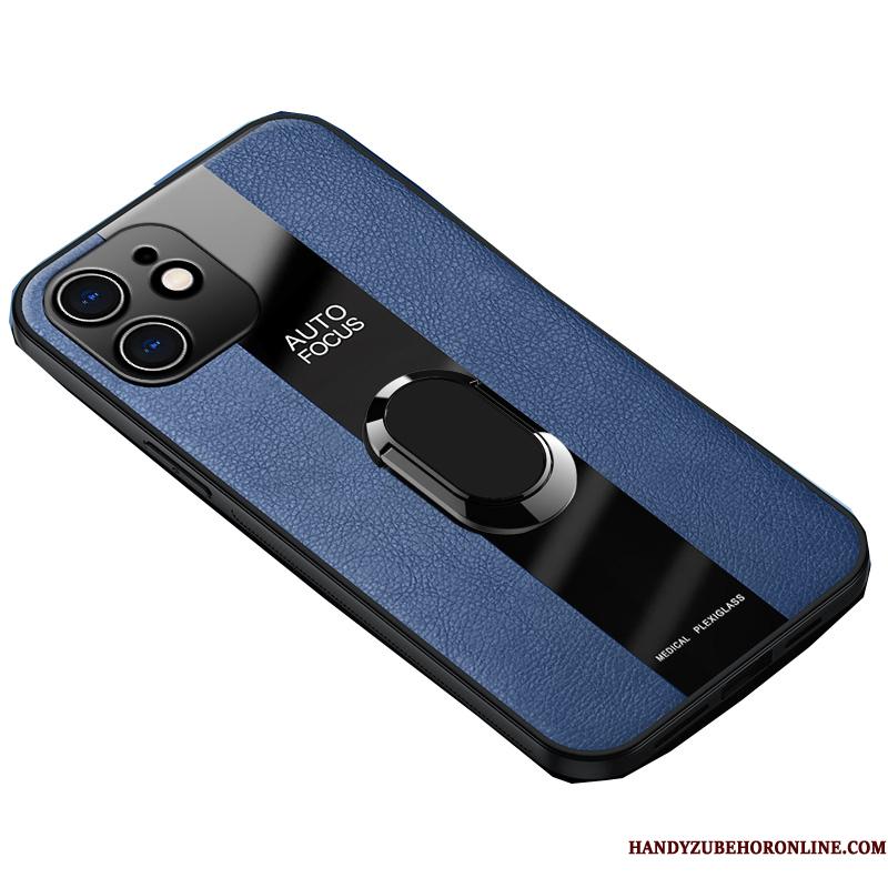 iPhone 12 Lædertaske Mørkeblå Business Anti-fald Telefon Etui Ny