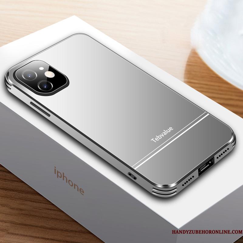 iPhone 12 Mini Etui Mode High End Glas Tynd Grå Cover Anti-fald