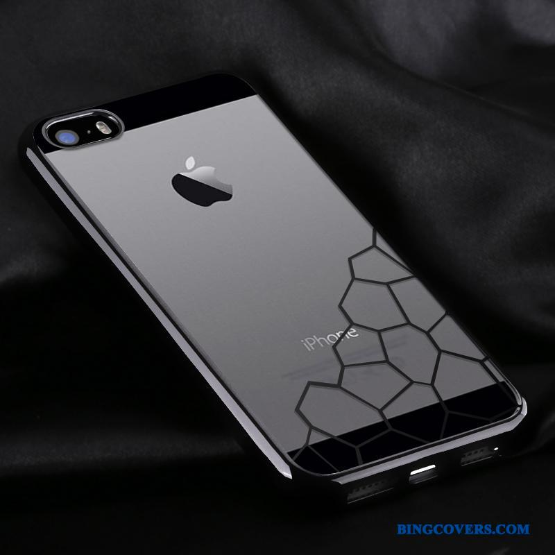 iPhone 5/5s Anti-fald Belægning Sort Beskyttelse Silikone Cover Etui