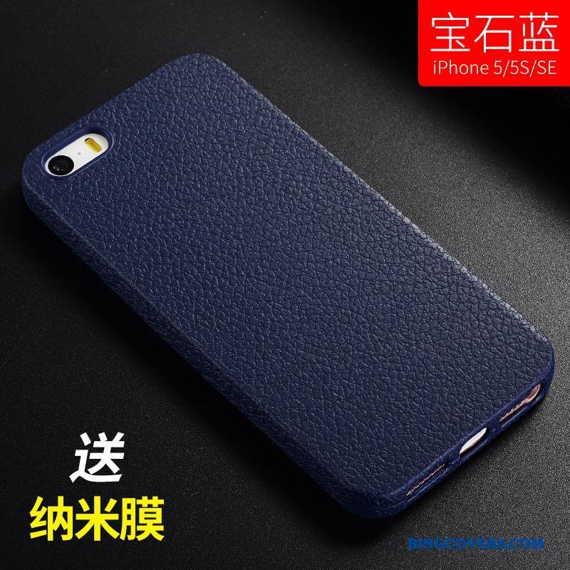 iPhone 5/5s Blå Silikone Anti-fald Etui Cover Beskyttelse Blød