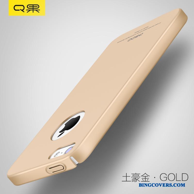 iPhone 5/5s Etui Trend Cover Simple Nubuck Sort Guld Anti-fald