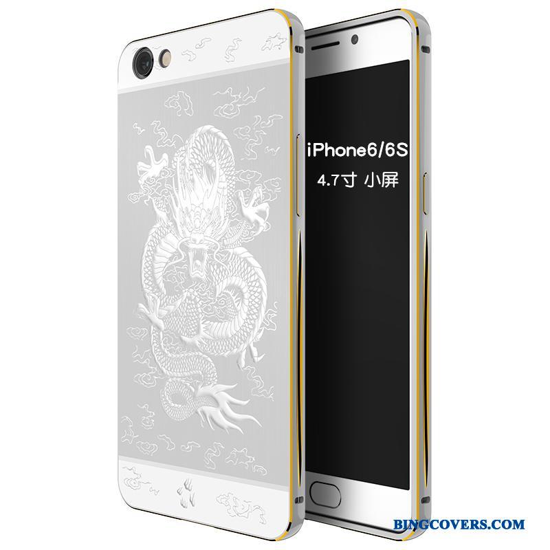 iPhone 6/6s Beskyttelse Kreativ Metal Trend Anti-fald Sølv Telefon Etui