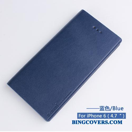iPhone 6/6s Lædertaske Elegante Anti-fald Beskyttelse Kvalitet Telefon Etui Blå