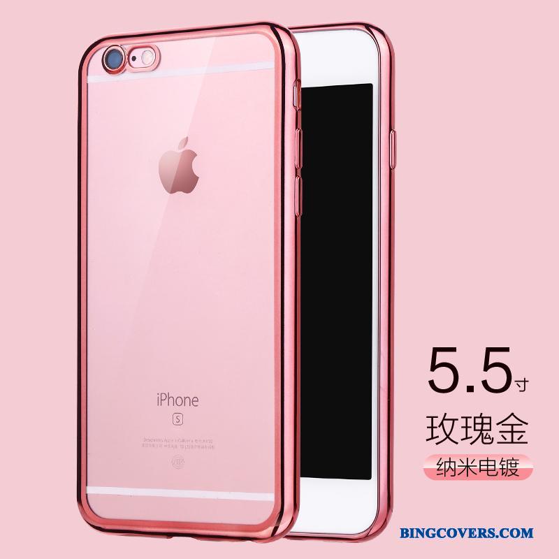 iPhone 6/6s Plus Alt Inklusive Etui Tynd Telefon Gennemsigtig Rosa Guld Belægning
