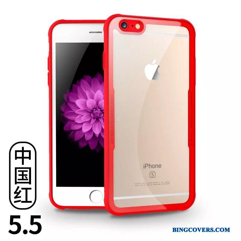 iPhone 6/6s Plus Elskeren Hærdet Glas Anti-fald Telefon Etui Cover Rød Beskyttelse