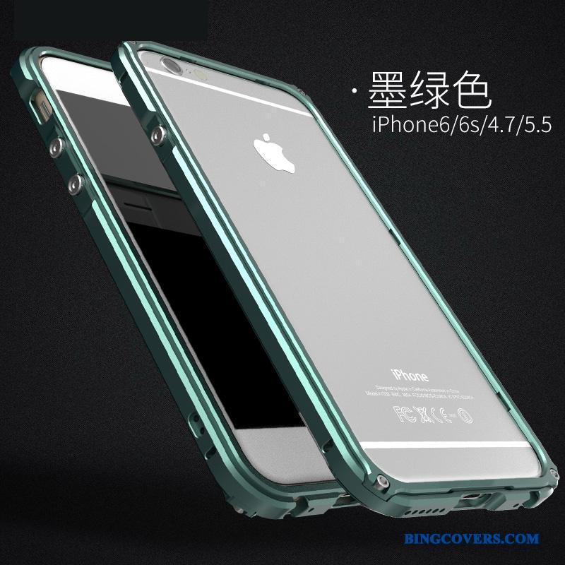 iPhone 6/6s Plus Etui Ramme Bagdæksel Beskyttelse Gennemsigtig Mørkegrøn Alt Inklusive Trend
