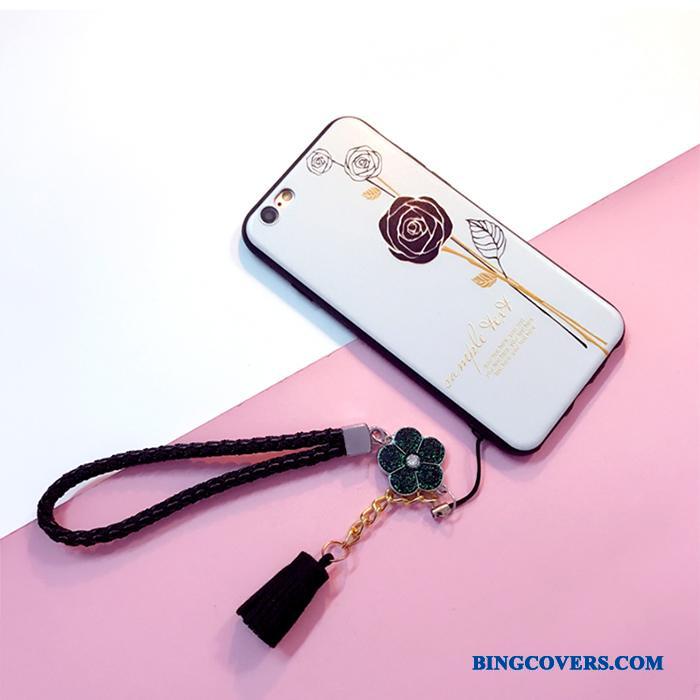 iPhone 6/6s Plus Simple Rose Silikone Cover Anti-fald Telefon Etui Hængende Ornamenter