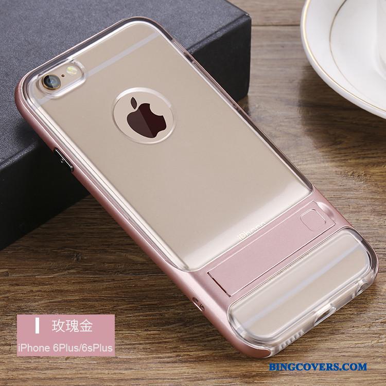 iPhone 6/6s Plus Telefon Etui Ny Gennemsigtig Anti-fald Rosa Guld Cover Silikone