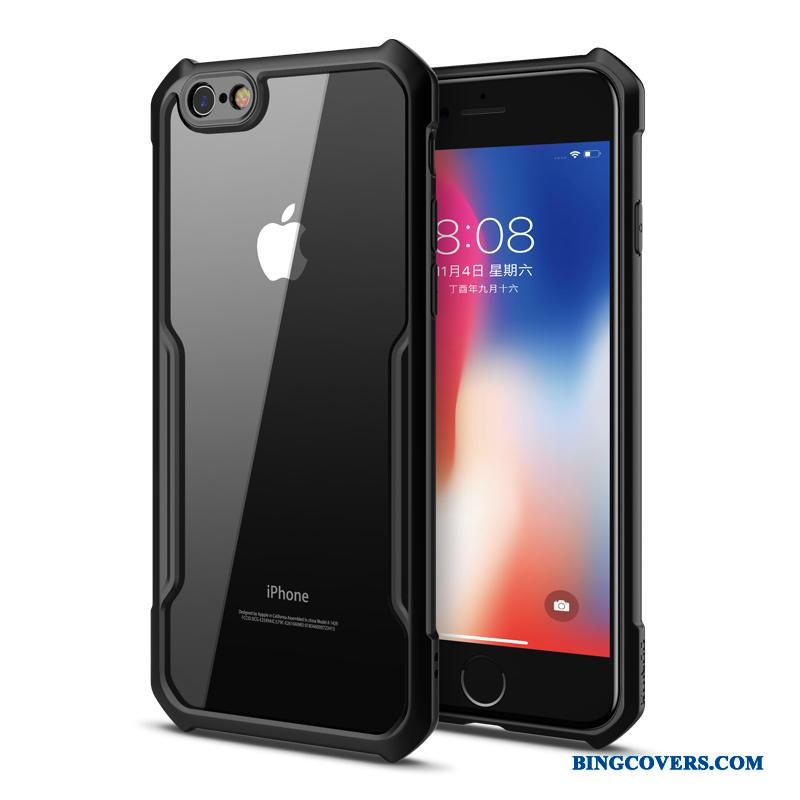 iPhone 6/6s Sort Silikone Gennemsigtig Trend Telefon Etui Cover Anti-fald