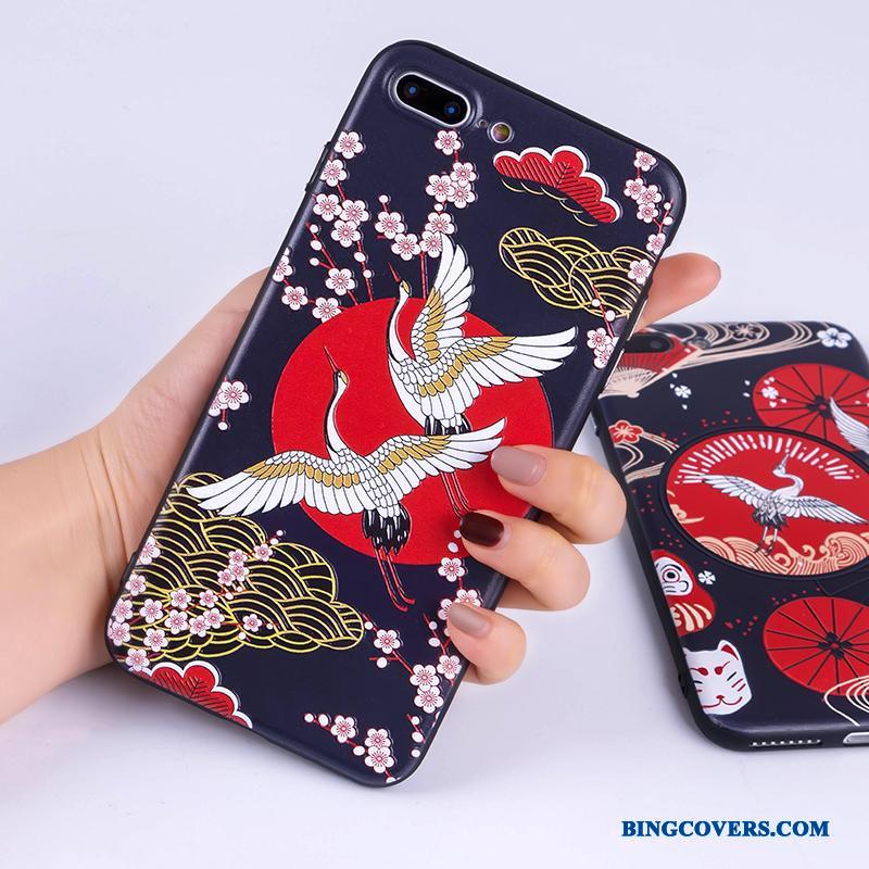 iPhone 7 Beskyttelse Kinesisk Stil Cover Blå Telefon Etui Vind Kunst