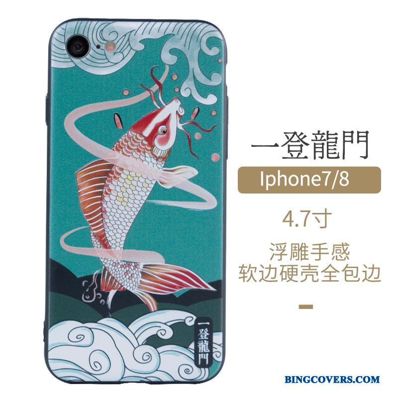 iPhone 7 Cover Kinesisk Stil Vind Ny Grøn Anti-fald Telefon Etui