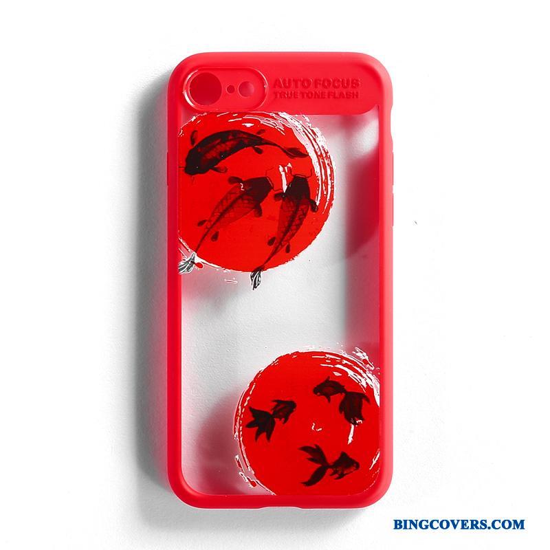iPhone 7 Malet Rød Telefon Etui Relief Tynd Beskyttelse Cover