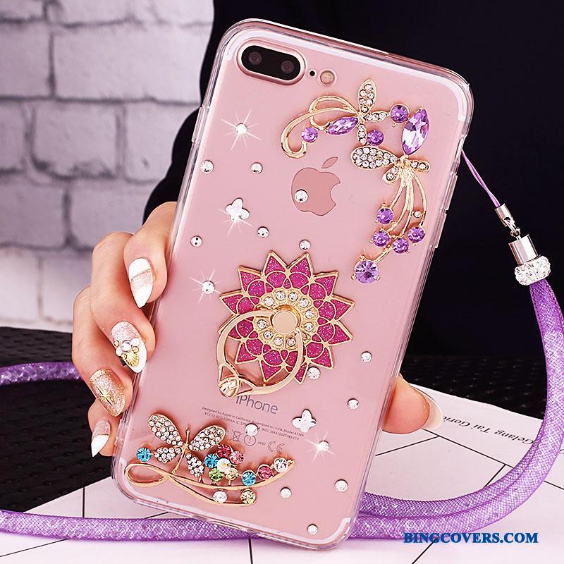 iPhone 7 Plus Mobiltelefon Beskyttelse Telefon Etui Cover Strass Rosa Guld