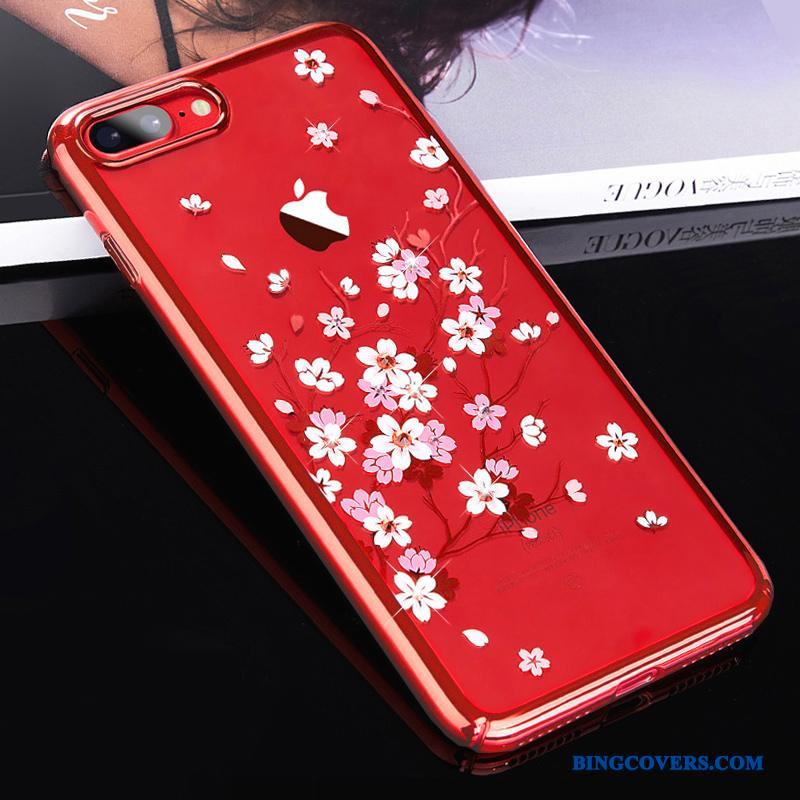 iPhone 7 Telefon Etui Alt Inklusive Guld Elegante Rød Cover Anti-fald