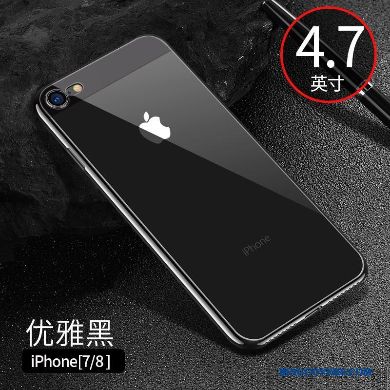 iPhone 8 Anti-fald Sort Blød Cover Silikone Gennemsigtig Etui
