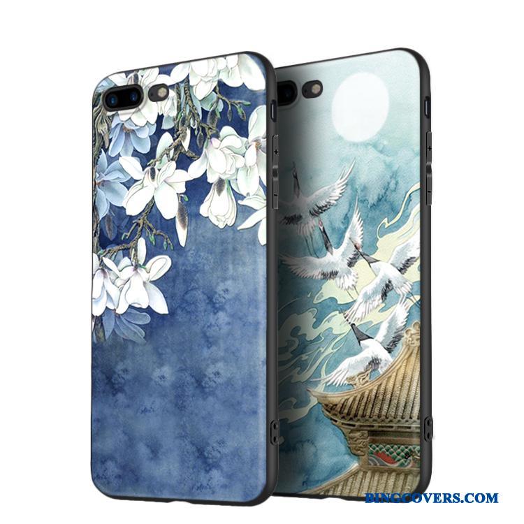 iPhone 8 Etui Kreativ Blå Af Personlighed Ny Silikone Cover Anti-fald