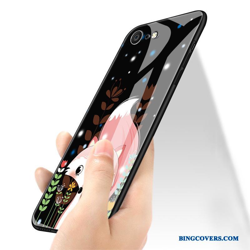 iPhone 8 Glas Anti-fald Silikone Sort Etui Telefon Hård