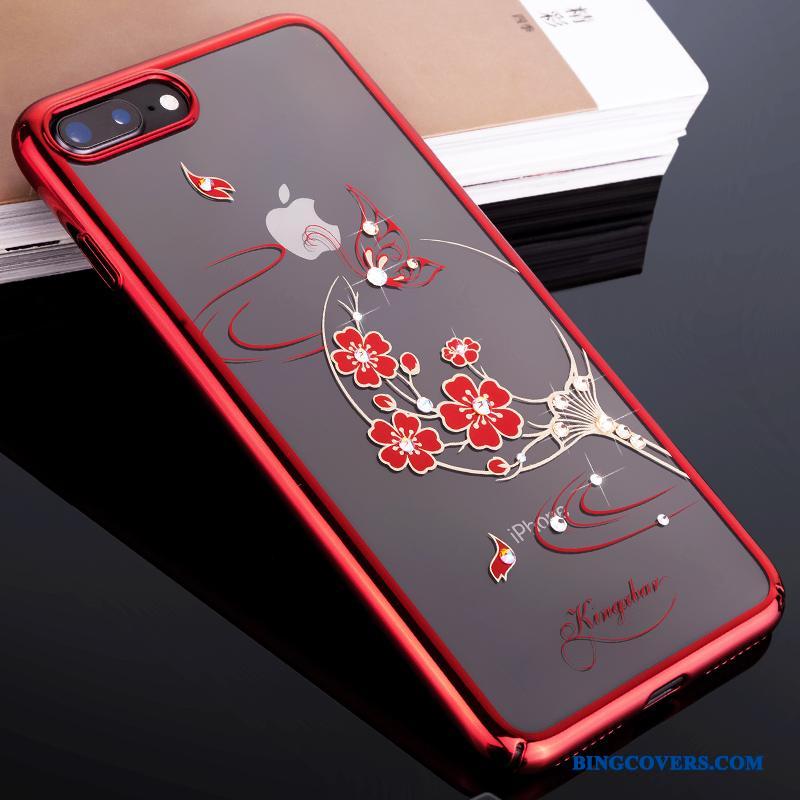iPhone 8 Guld Rød Gennemsigtig Alt Inklusive Telefon Etui Luksus