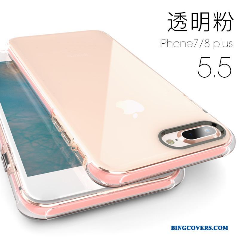 iPhone 8 Plus Alt Inklusive Cover Gennemsigtig Blød Telefon Etui Silikone Lyserød