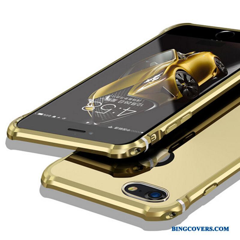 iPhone 8 Plus Beskyttelse Metal Anti-fald Ramme Telefon Etui Cover Hård