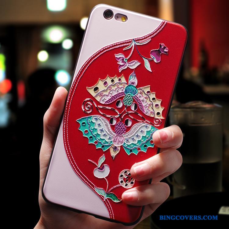 iPhone 8 Plus Cover Af Personlighed Anti-fald Rød Kreativ Silikone Telefon Etui