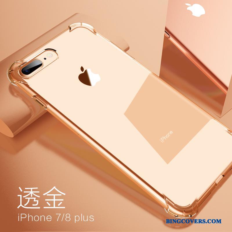 iPhone 8 Plus Etui Alt Inklusive Silikone Guld Pu Anti-fald Eksplosionsbeskyttelse Gasbag