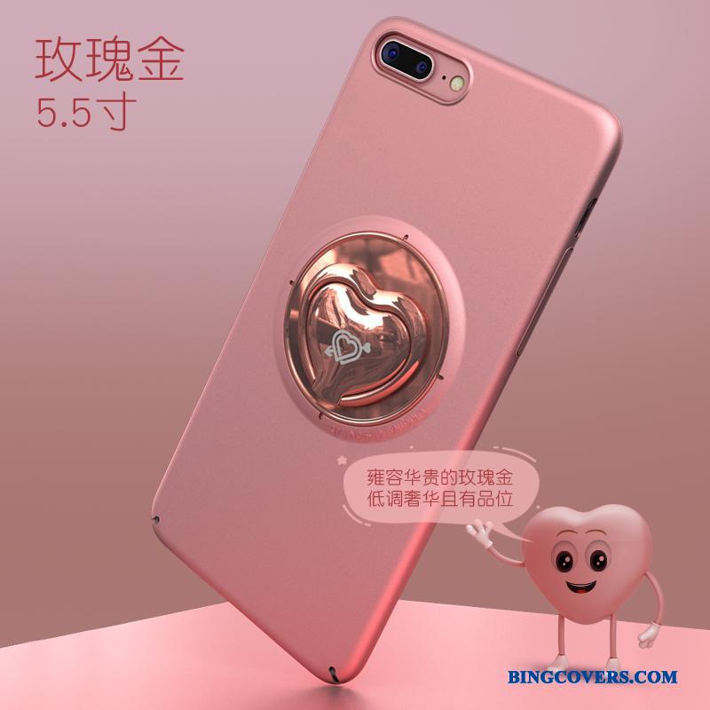 iPhone 8 Plus Etui Rosa Guld Kreativ Ring Anti-fald Trend Cover Pu