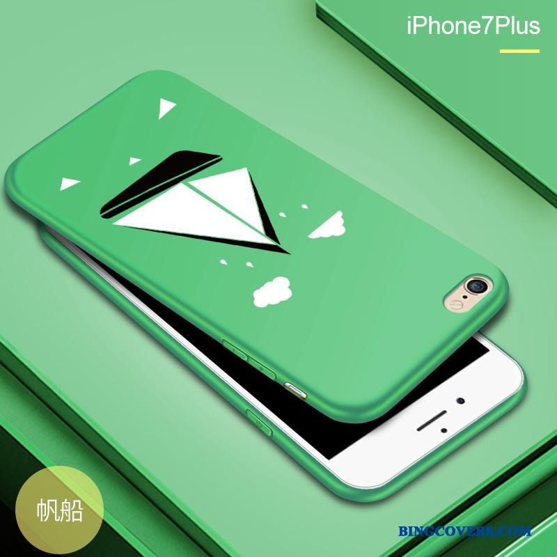 iPhone 8 Plus Grøn Kreativ Nubuck Telefon Etui Blød Cover Silikone