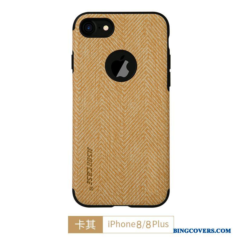 iPhone 8 Plus Khaki Simple Silikone Beskyttelse Rød Cover Telefon Etui