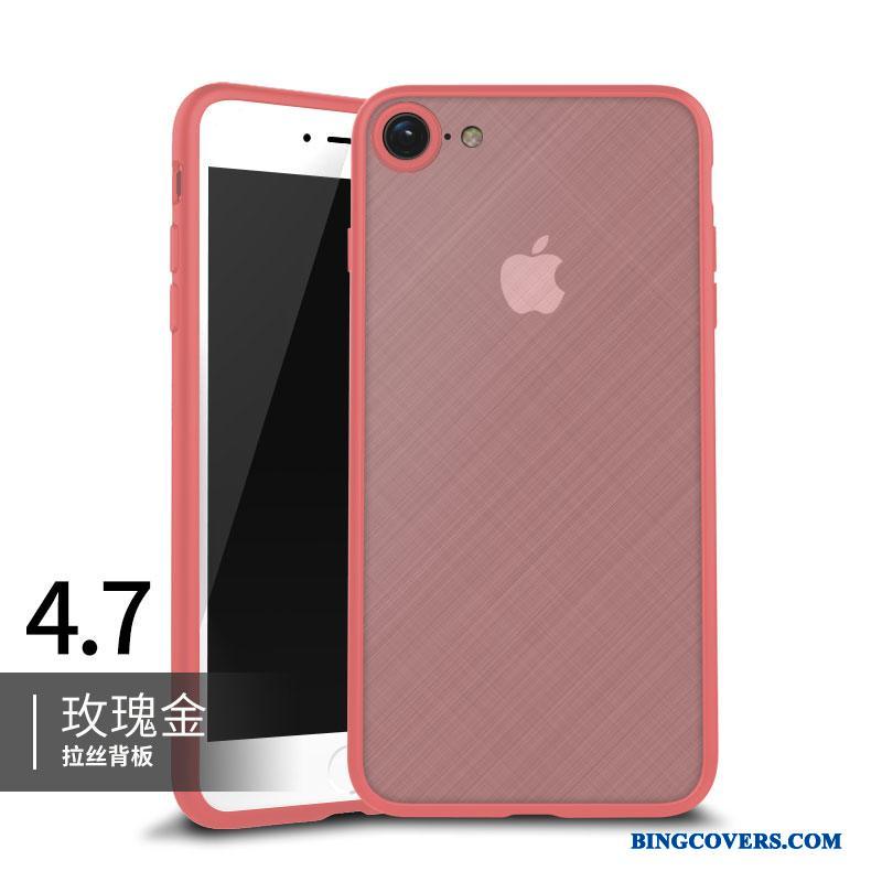 iPhone 8 Ramme Gennemsigtig Silikone Rosa Guld Telefon Etui Tynd Blød
