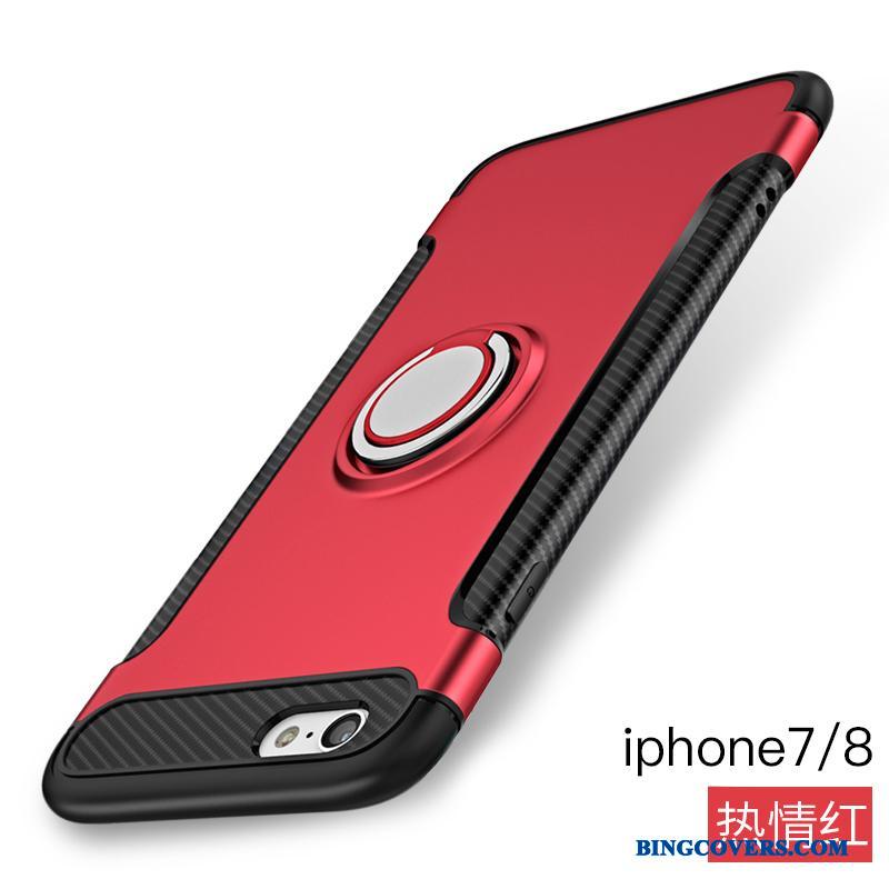 iPhone 8 Telefon Etui Hver Dag Ring Rød Cover Beskyttelse Support