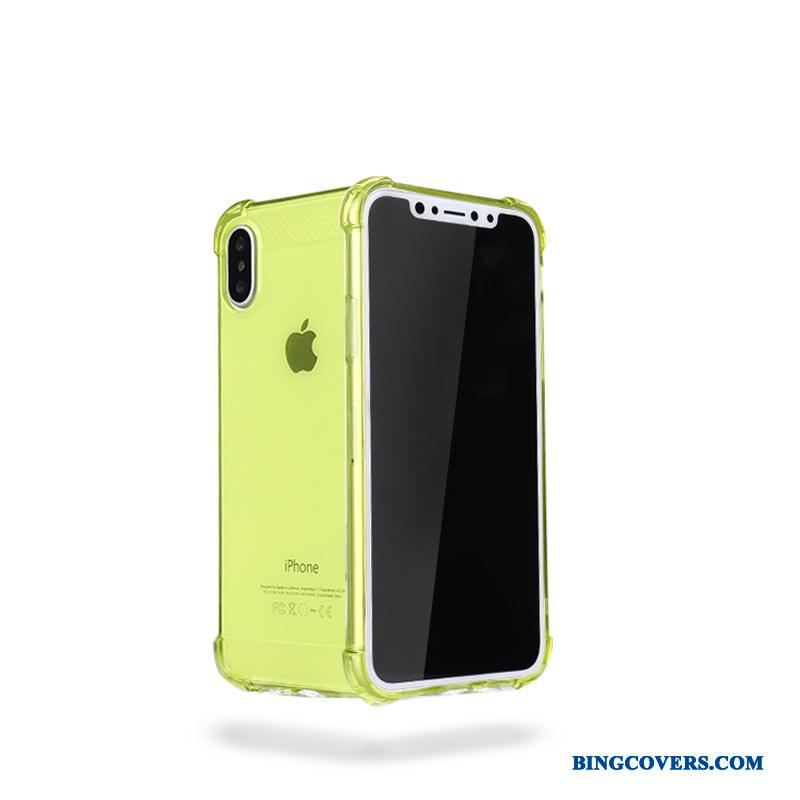 iPhone X Grøn Beskyttelse Anti-fald Telefon Etui Tynd Blød Silikone