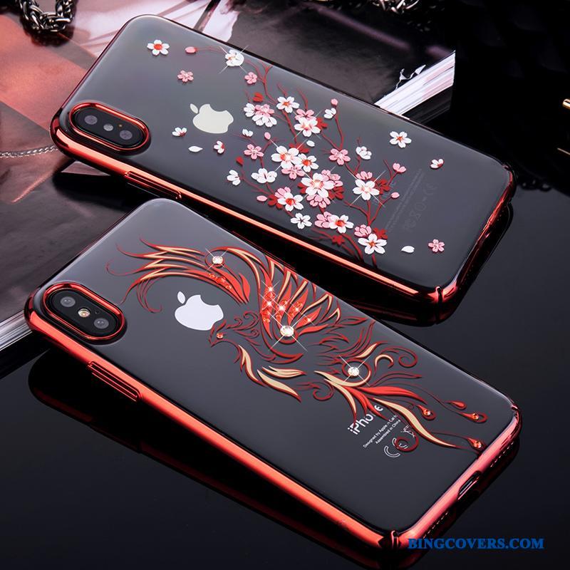 iPhone X Hængende Ornamenter Trendy Rød Telefon Etui Luksus Alt Inklusive Cover