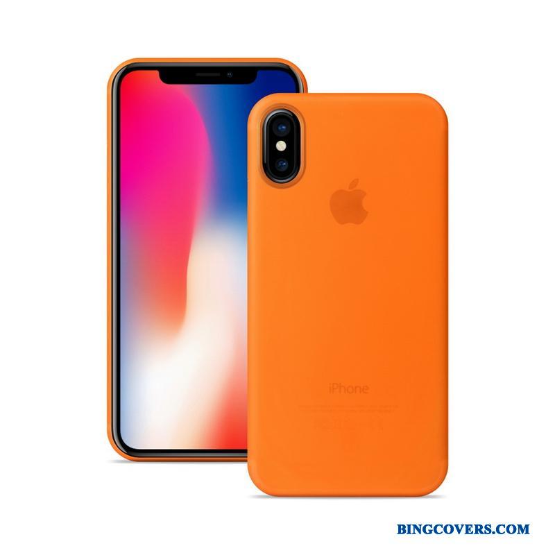 iPhone X Orange Beskyttelse Tynd Etui Telefon Nubuck