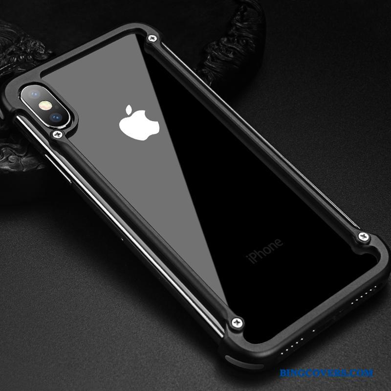 iPhone X Trendy Anti-fald Telefon Etui Kreativ Sort Af Personlighed Metal