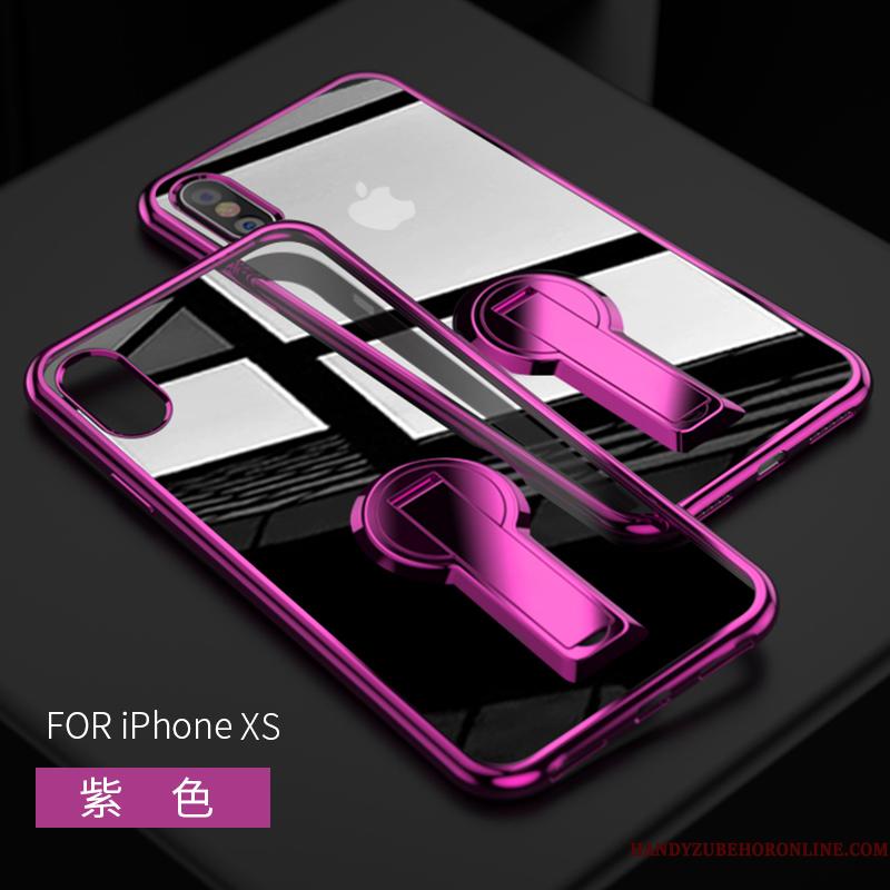 iPhone Xs Af Personlighed Cover Anti-fald Telefon Etui Trendy Hængende Ornamenter Lilla